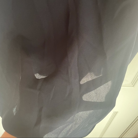 Dark Navy Sleeveless Blouse with Zipper Neck Detail - Picture 5 of 6